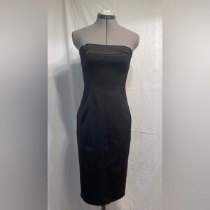 Black satin wiggle dress